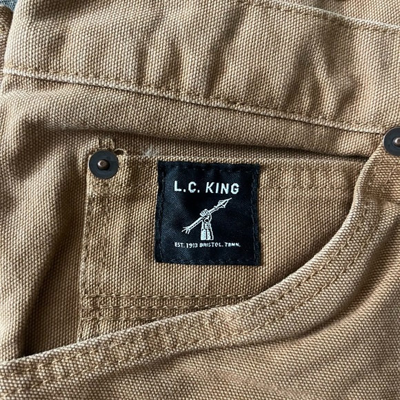 L.C. King Brown Duck 5 Pocket Jean size 32/30 straight workwear pants - Picture 7 of 9